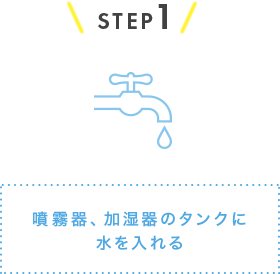 噴霧器、加湿器のタンクに水を入れる